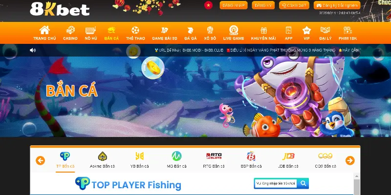 Truy cập 8KBET tải game bắn cá uy tín